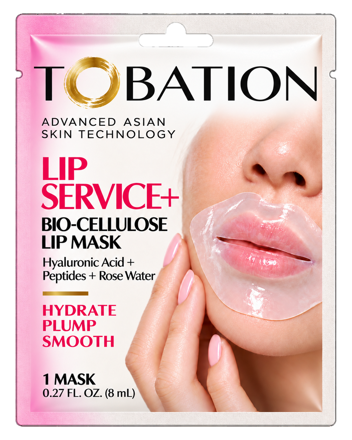 Tobation Lip Service+ Bio-Cellulose Lip Mask single-use packet